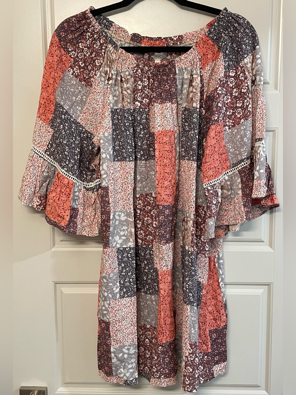 NWTAPRICOT Very Corlorful Patchwork Floral Peasant Dress